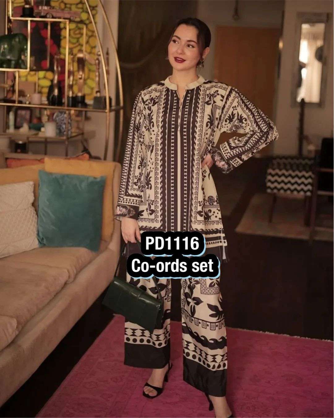 PD 1116  FANCY PAKISTANI STYLE TOP WITH PLAZZO  PAIR