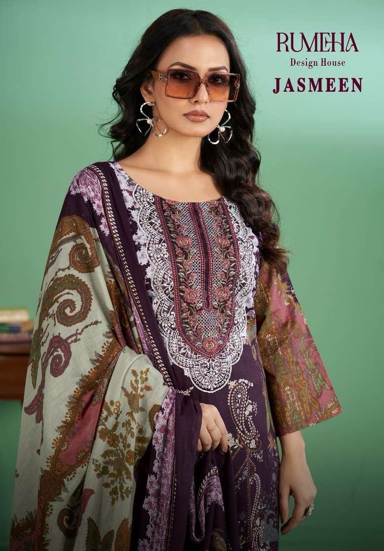 RUMEHA JASMEEN COTTON DIGITAL PRINTS WITH PATCH EMBROIDERY WORK SUIT