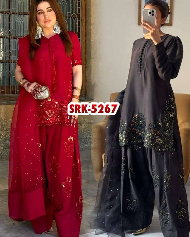 SRK 5267 SILK BEAUTIFUL DESIGNER LOOK PARTY WEAR LADIES SUIT