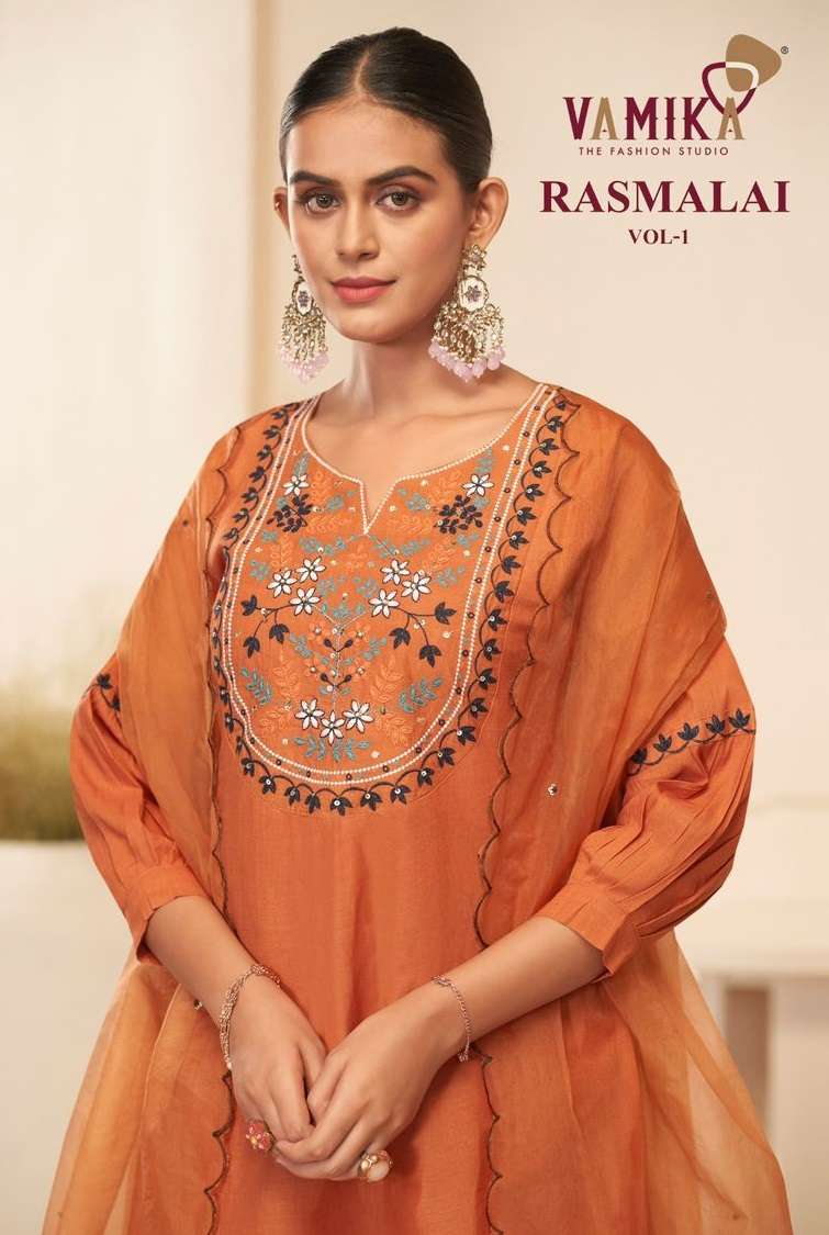 VAMIKA RASMALAI VOL 1 COTTON FANCY EMBROIDERIES WORK LADIES SUIT