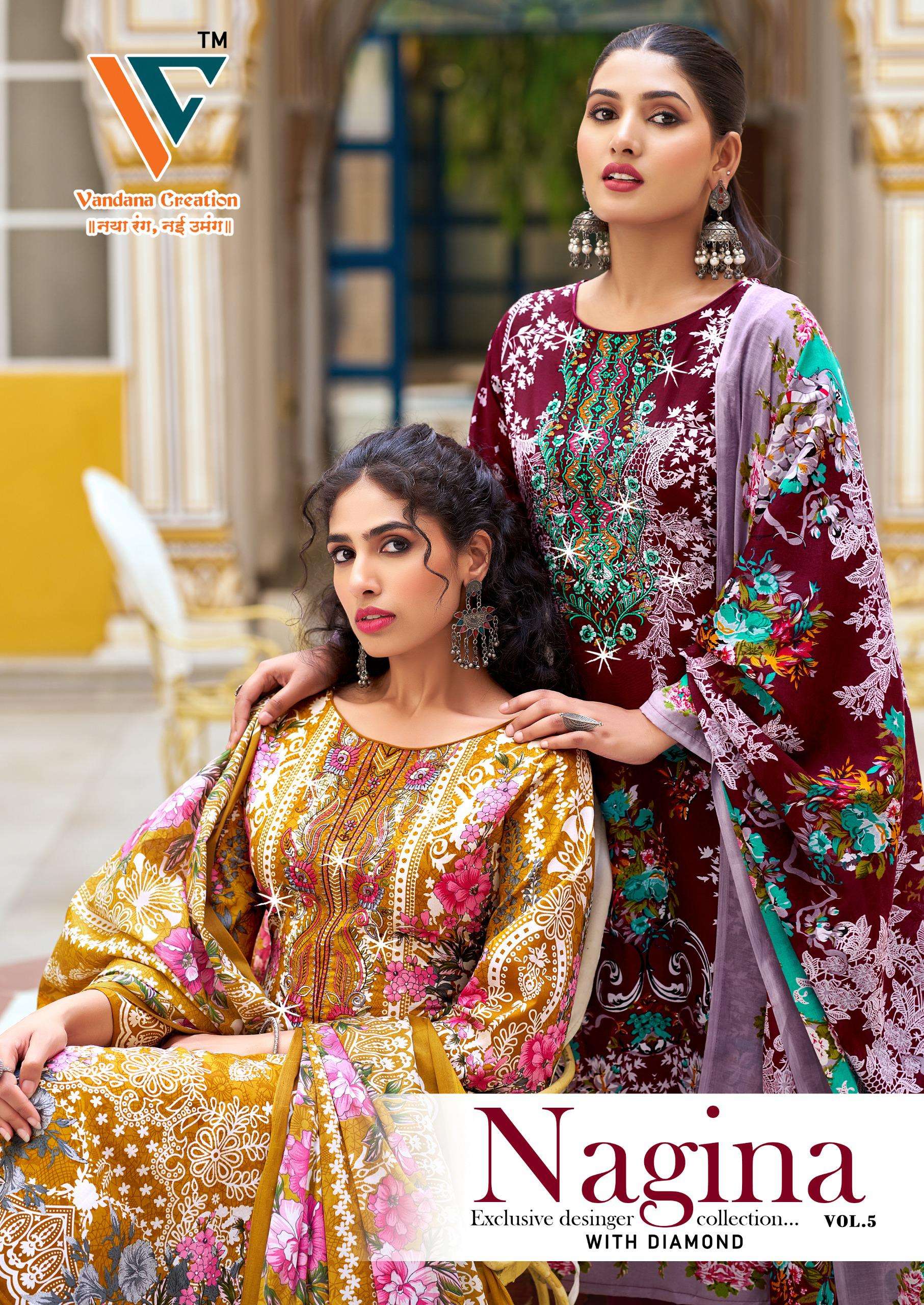 VANDANA‎ CREATION NAGINA VOL 5 COTTON PRINT WITH FANCY WORK SUIT