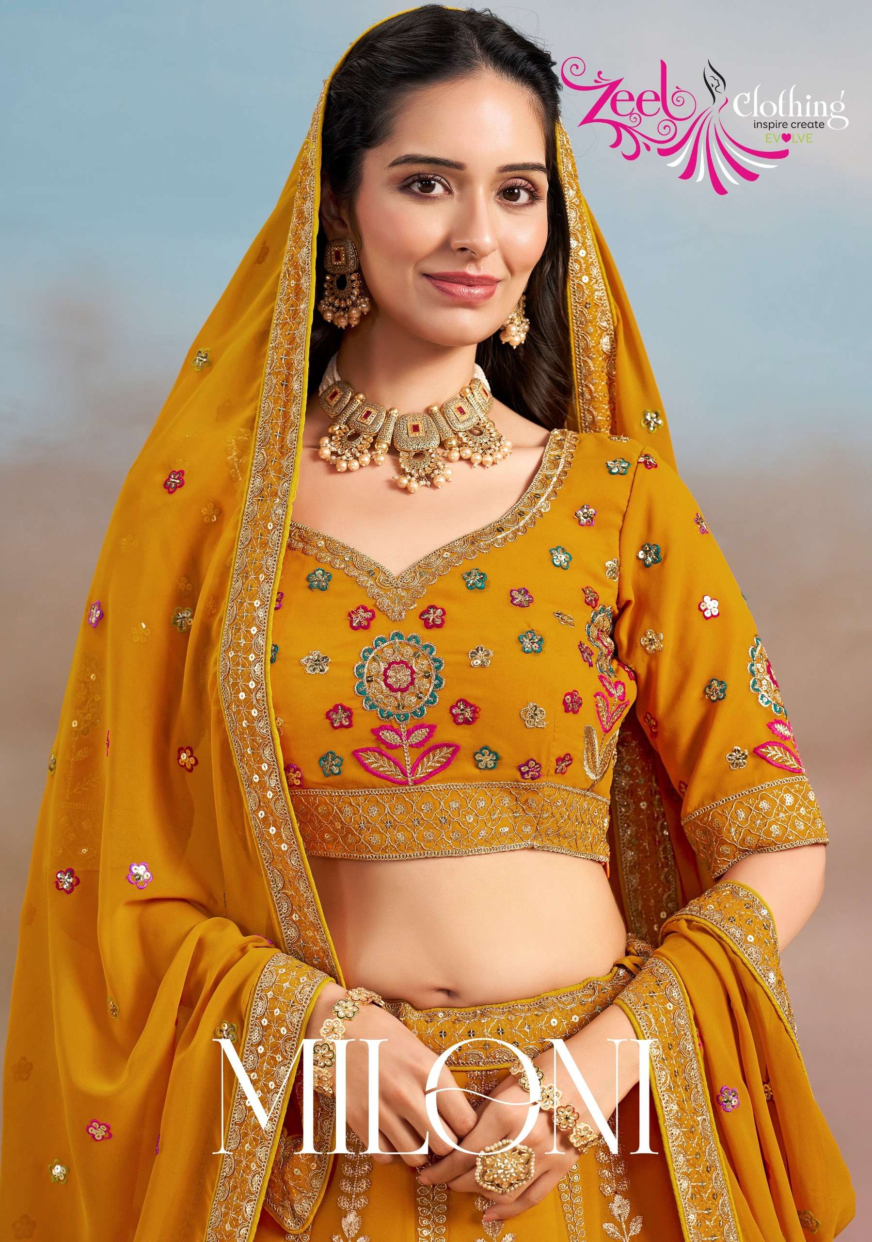 ZEEL CLOTHING MILONI GEORGETTE HEAVY DESIGNER FESTIVE WEAR LEHENGA CHOLI 