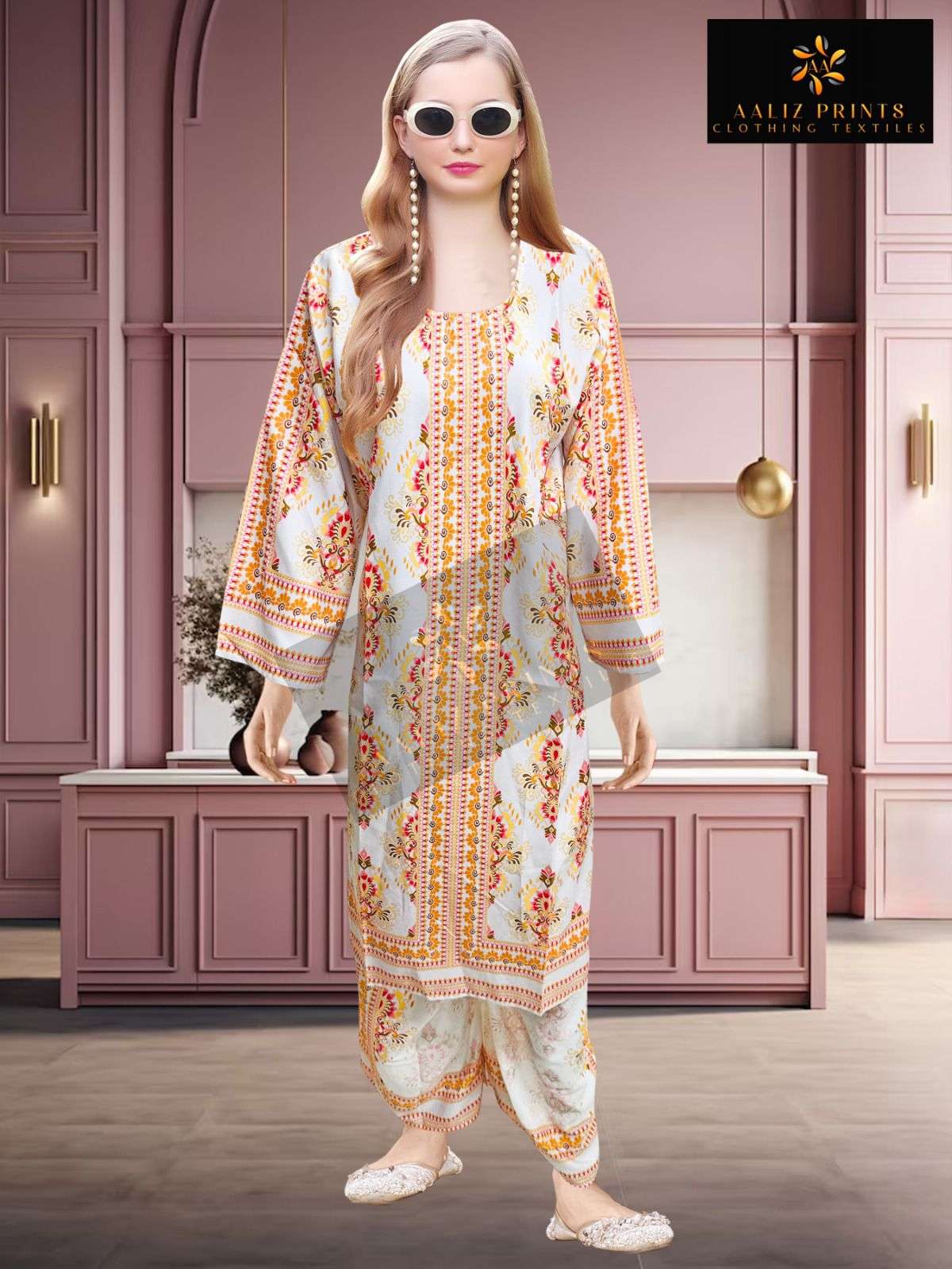AALIZ PRINTS CODE SET VOL 12 LAWN COTTON DIGITAL PRINT KURTI WITH BOTTOM PAIR 