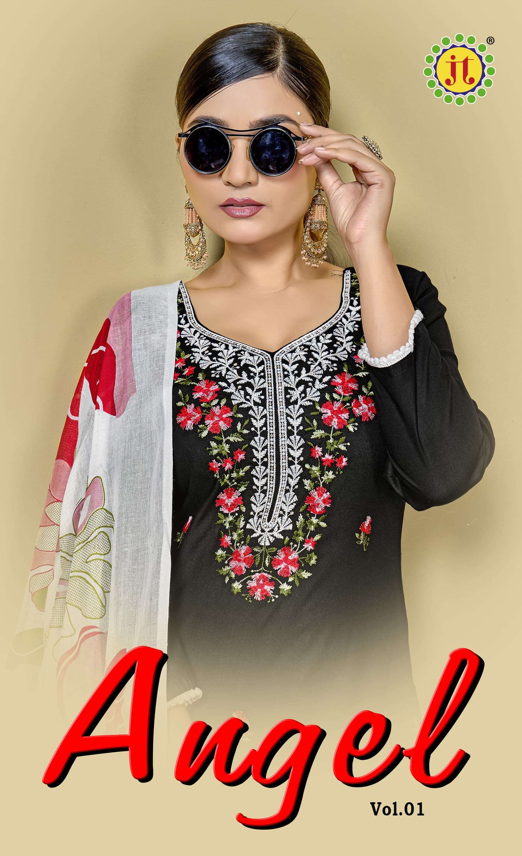 JT ANGEL RAYON FANCY SEQUENCE EMBROIDERY WORK SUIT