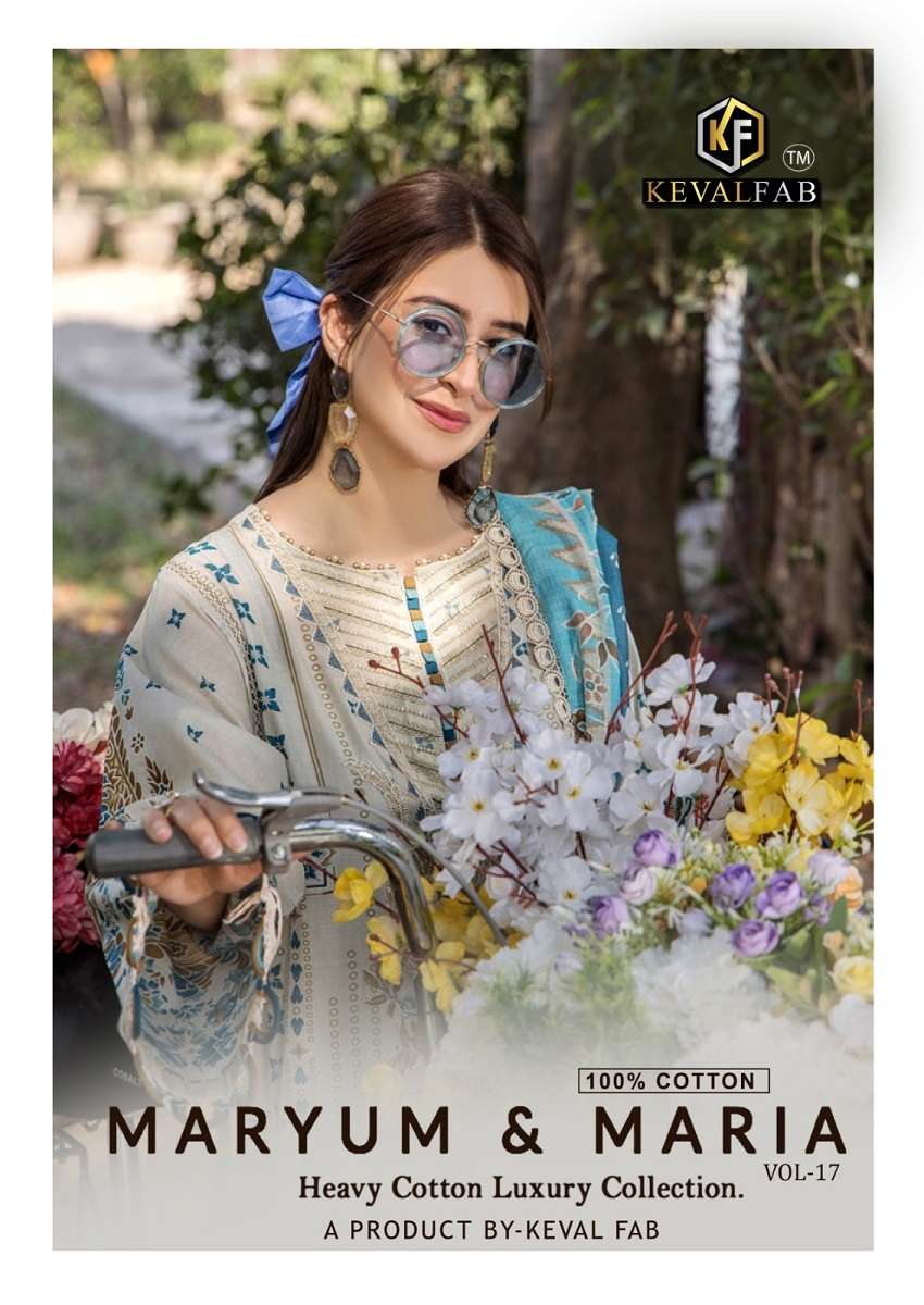 KEVAL FAB MARYUM & MARIA VOL 17 COTTON DIGITAL PRINTS SALWAR SUIT
