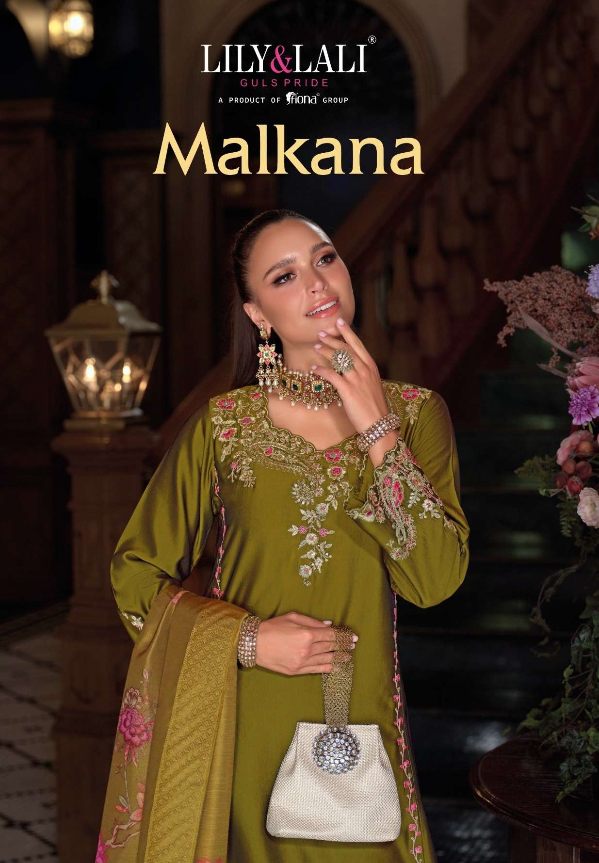 LILY AND LALI MALKANA VISCOSE SILK BEAUTIFUL EMBROIDERY DESIGNER WORK SUIT