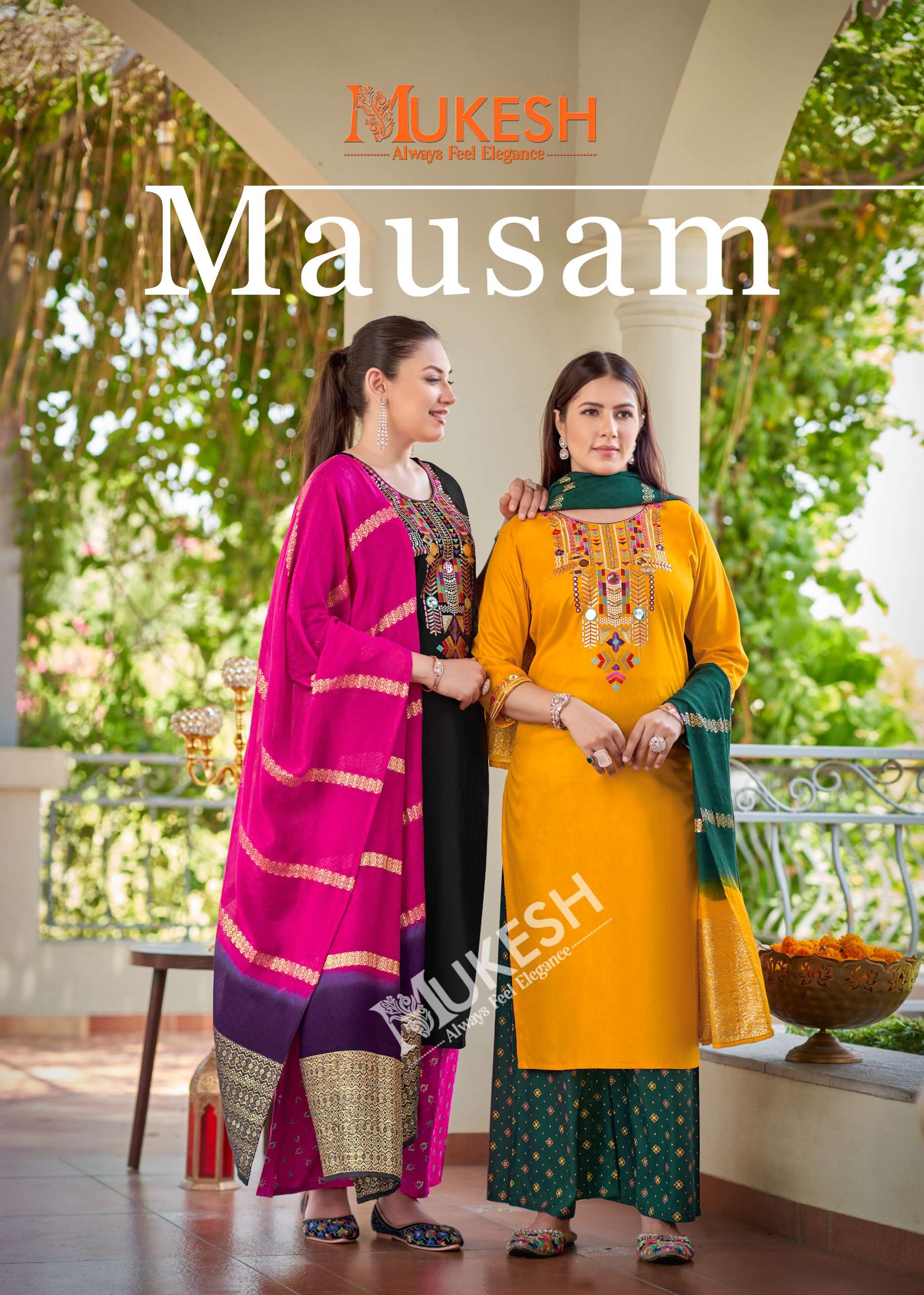 MUKESH MAUSAM RAYON WITH HEAVY EMBROIDERY DESIGNER WORK LADIES SUIT