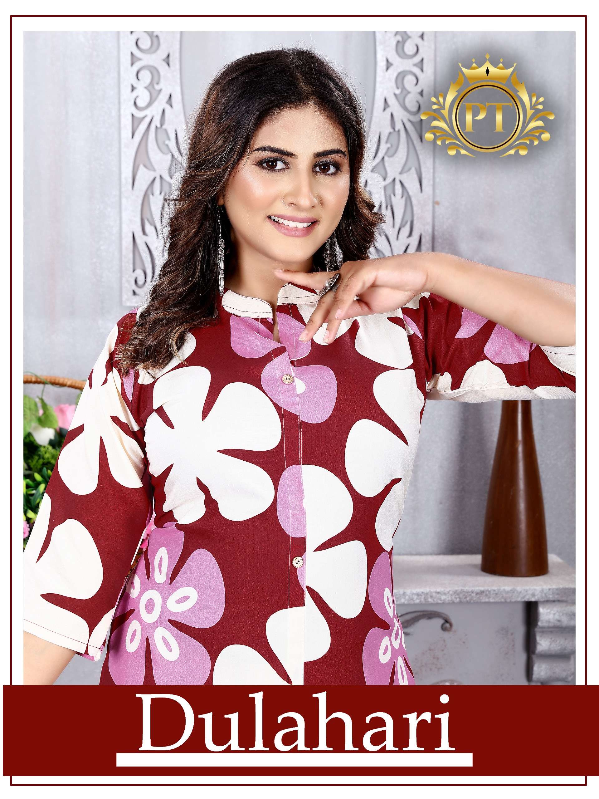 PADMAVATI TEXTILES DULHARI VOL 10 FANCY A LINE STYLE KURTI WITH BOTTOM SET