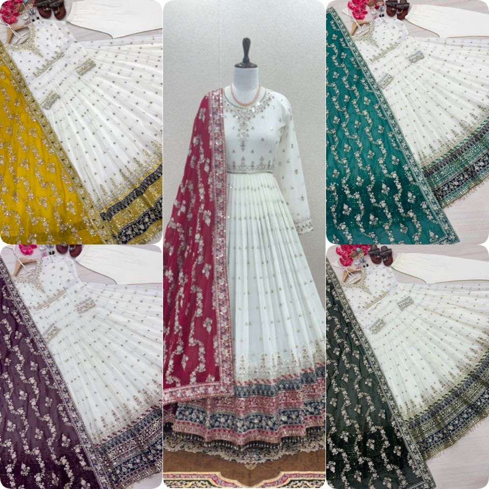 AD 195 GEORGETTE FANCY DESIGNER GOWN WITH BOTTOM AND DUPATTA SET