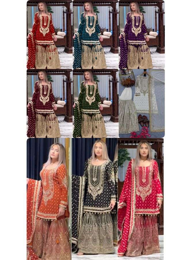 AD 210 GEORGETTE HEAVY EMBROIDERED WEDDING WEAR SUIT