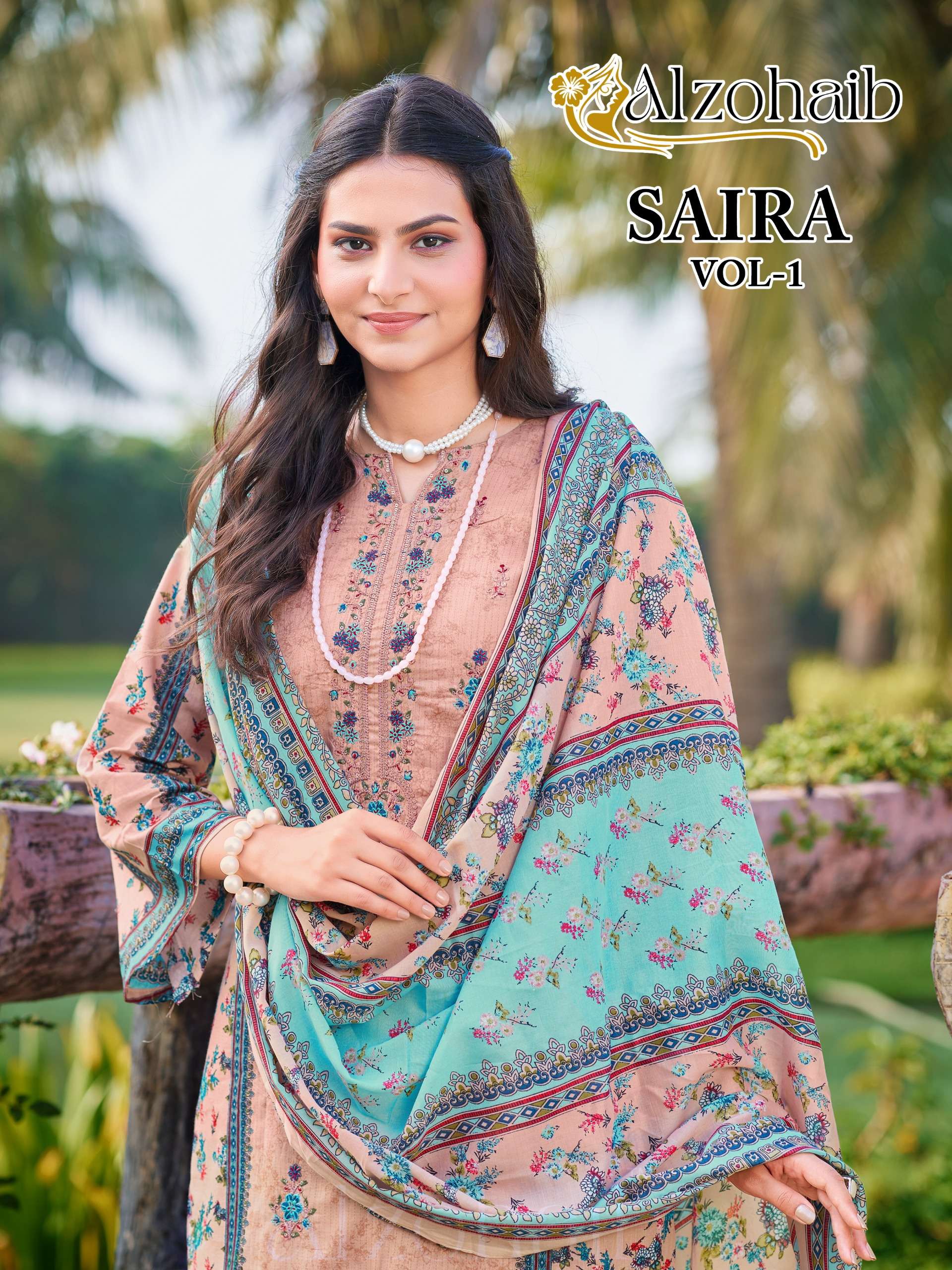 AL ZOHAIB SAIRA VOL 1 COTTON FANCY WORKS SALWAR KAMEEZ 