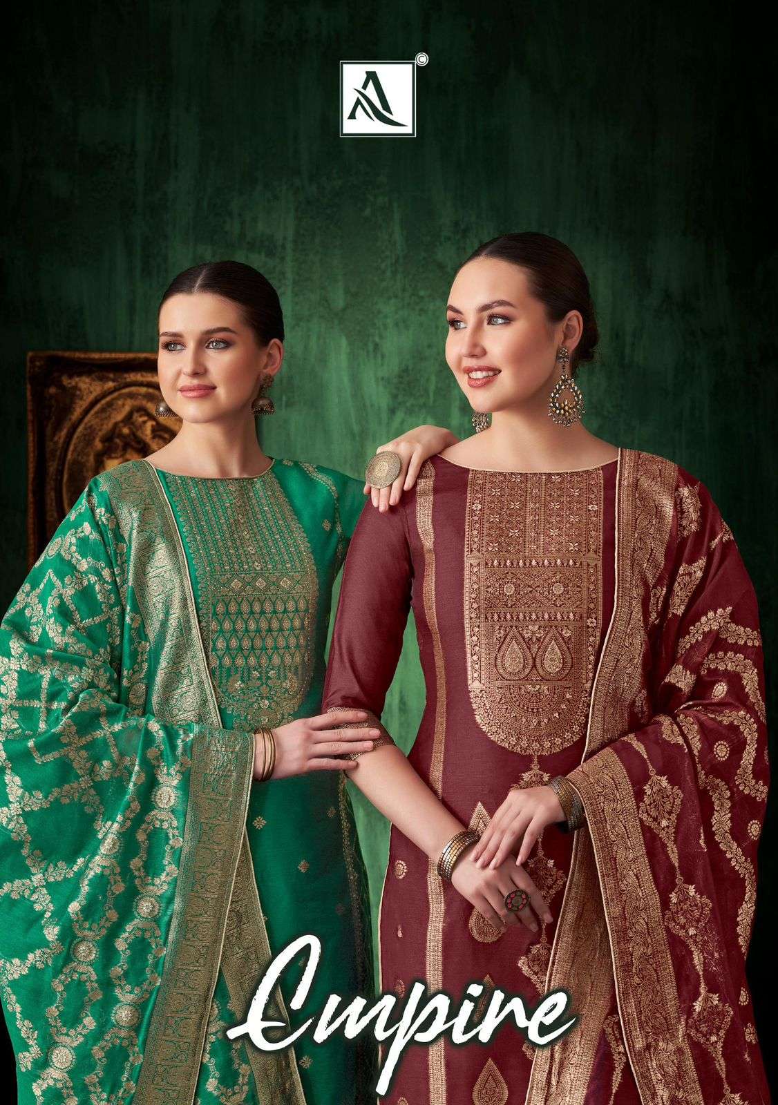 ALOK SUITS EMPIRE JACQUARD DESIGNER FANCY HAND WORK DESIGNER SUIT