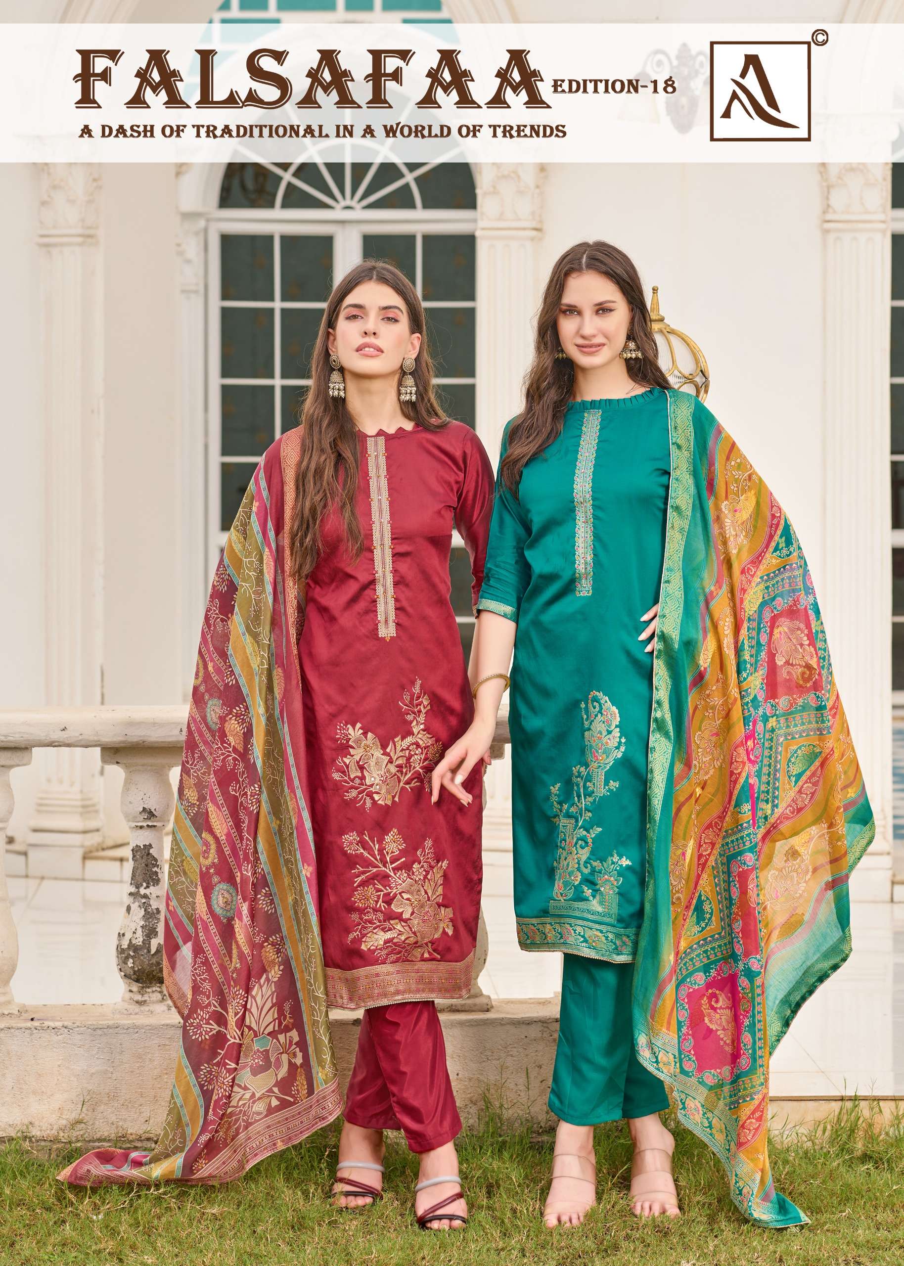 ALOK SUITS FALSAFAA EDITION VOL 18 DOLA JACQUARD HAND WORK SUIT