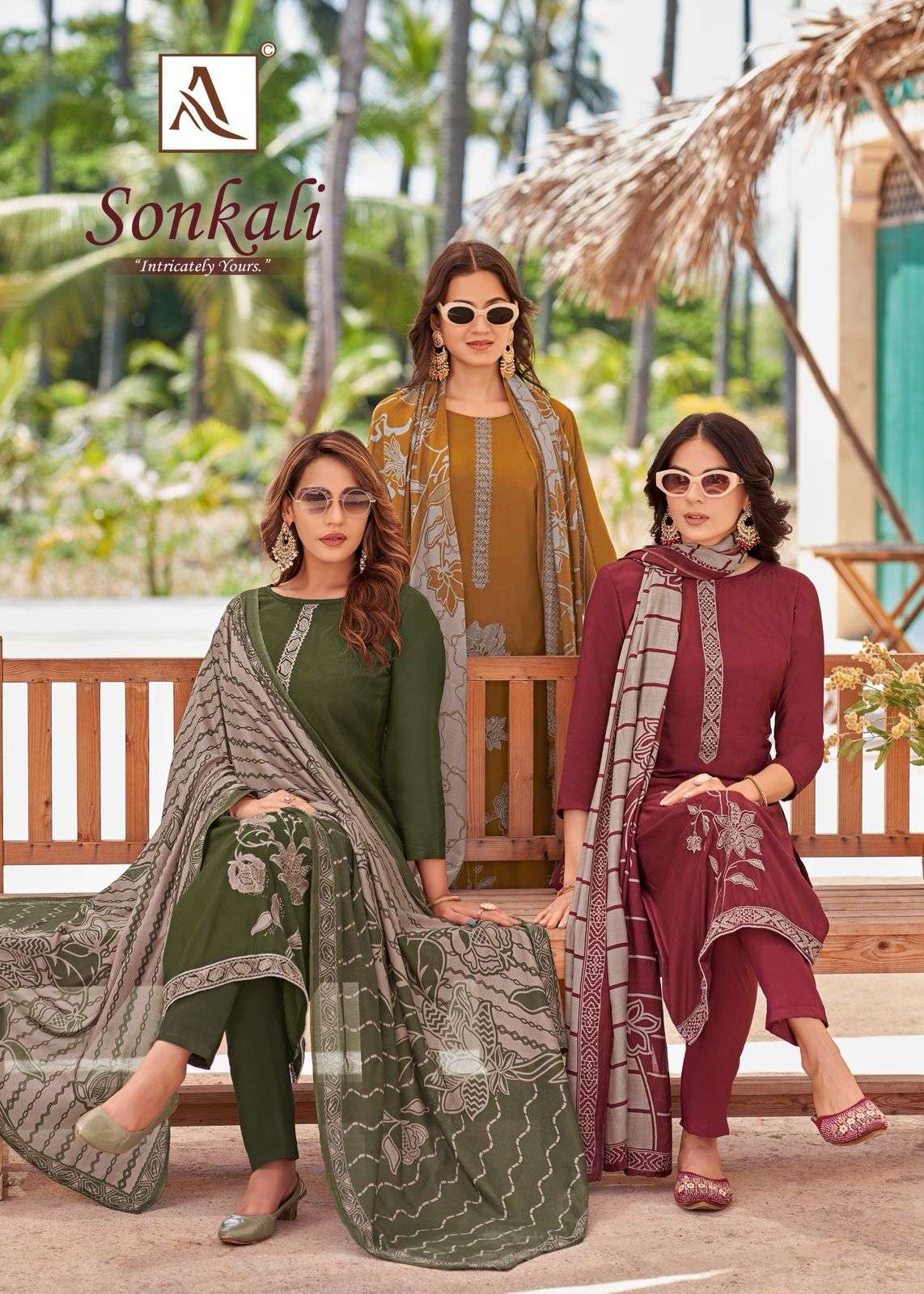 ALOK SUITS SONKALI VISCOSE FANCY EMBROIDERIES WORK SUIT