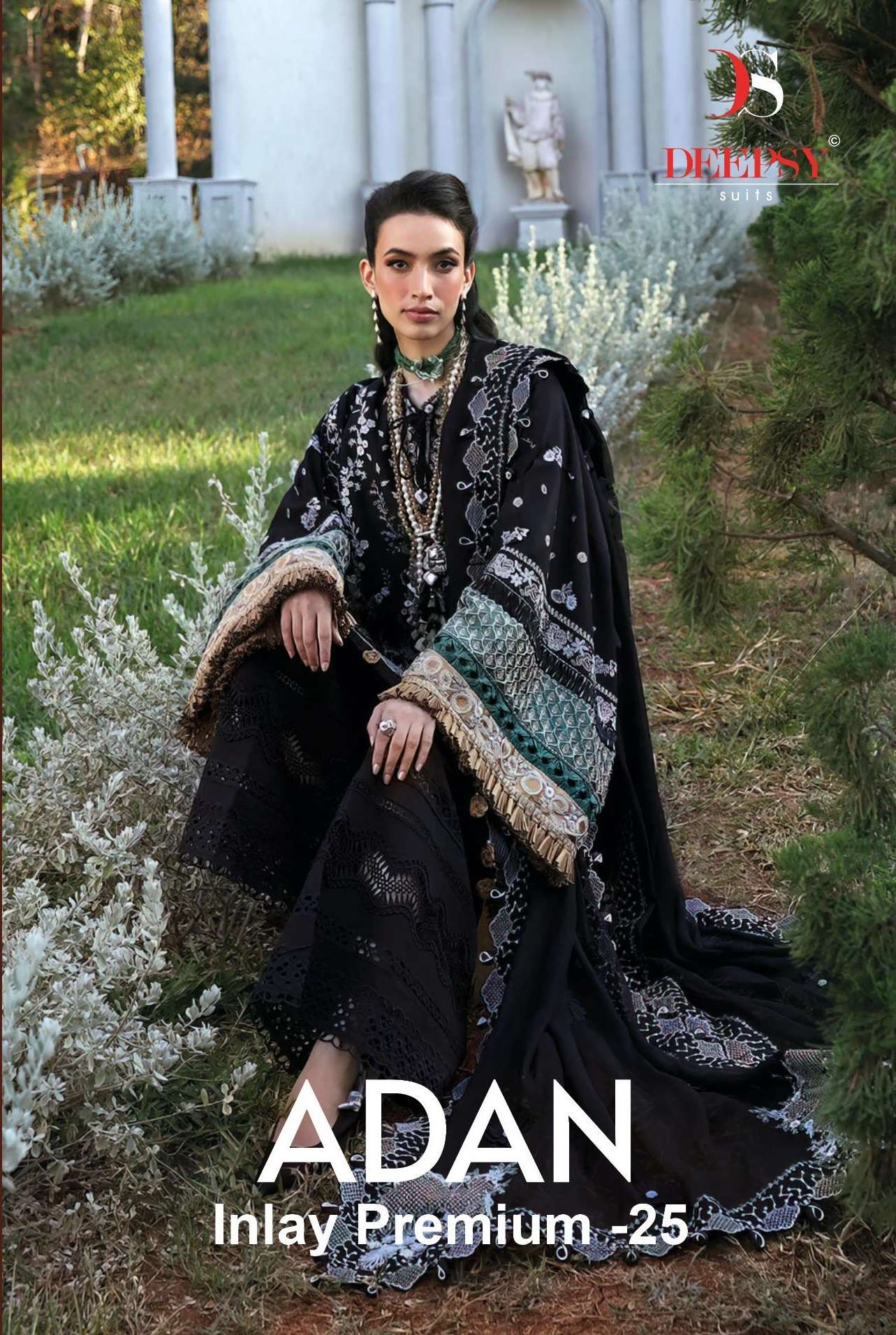 DEEPSY SUITS ADAN INLAY PREMIUM 25 COTTON HEAVY EMBROIDERY DESIGNER SUIT