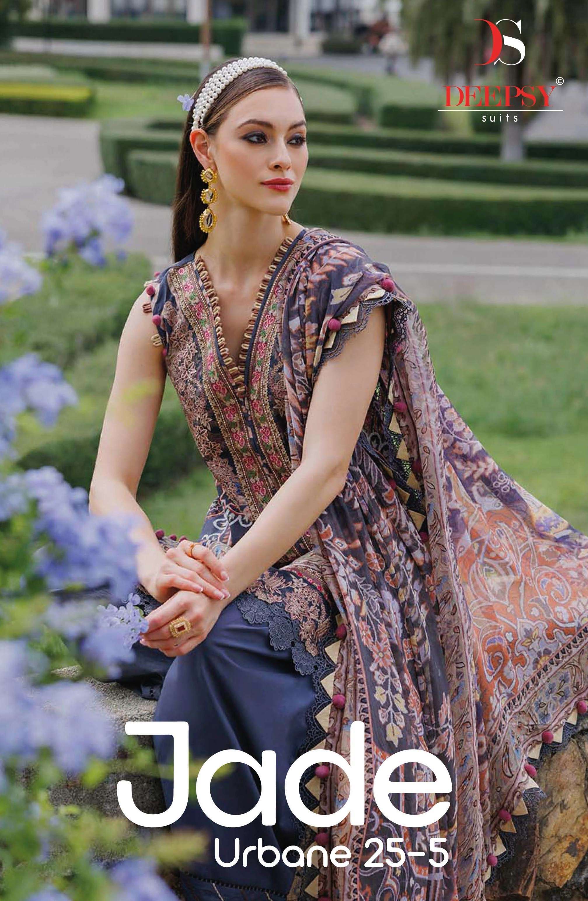 DEEPSY SUITS JADE URBAN LAWN 25 VOL 5 COTTON EMBROIDERY WORK SALWAR KAMEEZ 