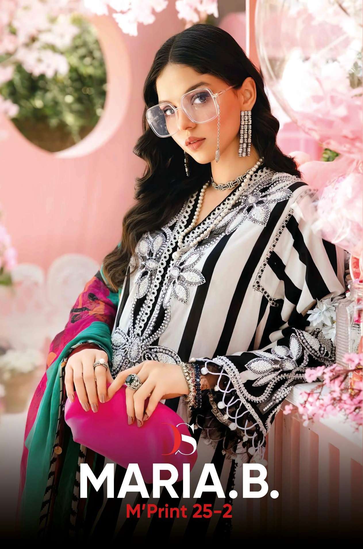 DEEPSY SUITS MARIA B M PRINTS 25 VOL 2 COTTON FANCY WORK SALWAR KAMEEZ 