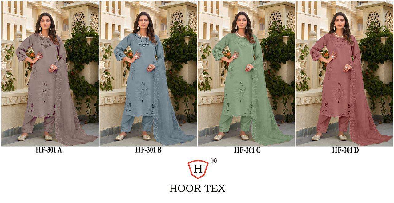 HOOR TEX DESIGN NO - HF 301 A-D CRISTAL VISCOSE READYMADE SUIT 