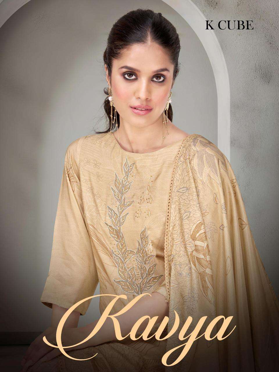 K CUBE KAVYA MUSLIN DIGITAL PRINT WITH FANCY EMBROIDERY WORK SUIT