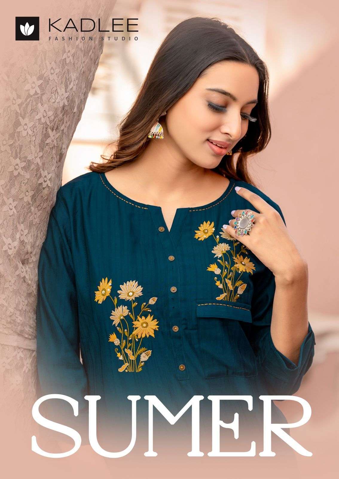 KADLEE FASHION SUMER RAYON FANCY HAND WORKS LADIES KURTI 