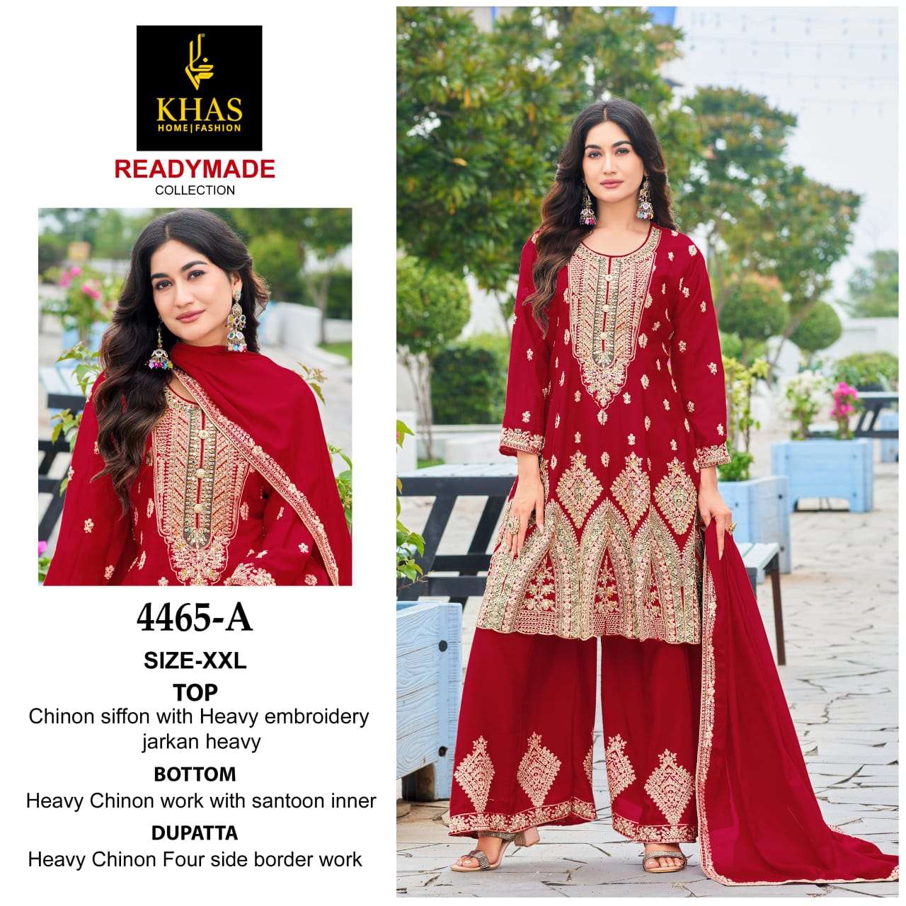 KHAS FASHION D NO 4465 CHIFFON HEAVY EMBROIDERY DESIGNER PAKISTANI SUIT