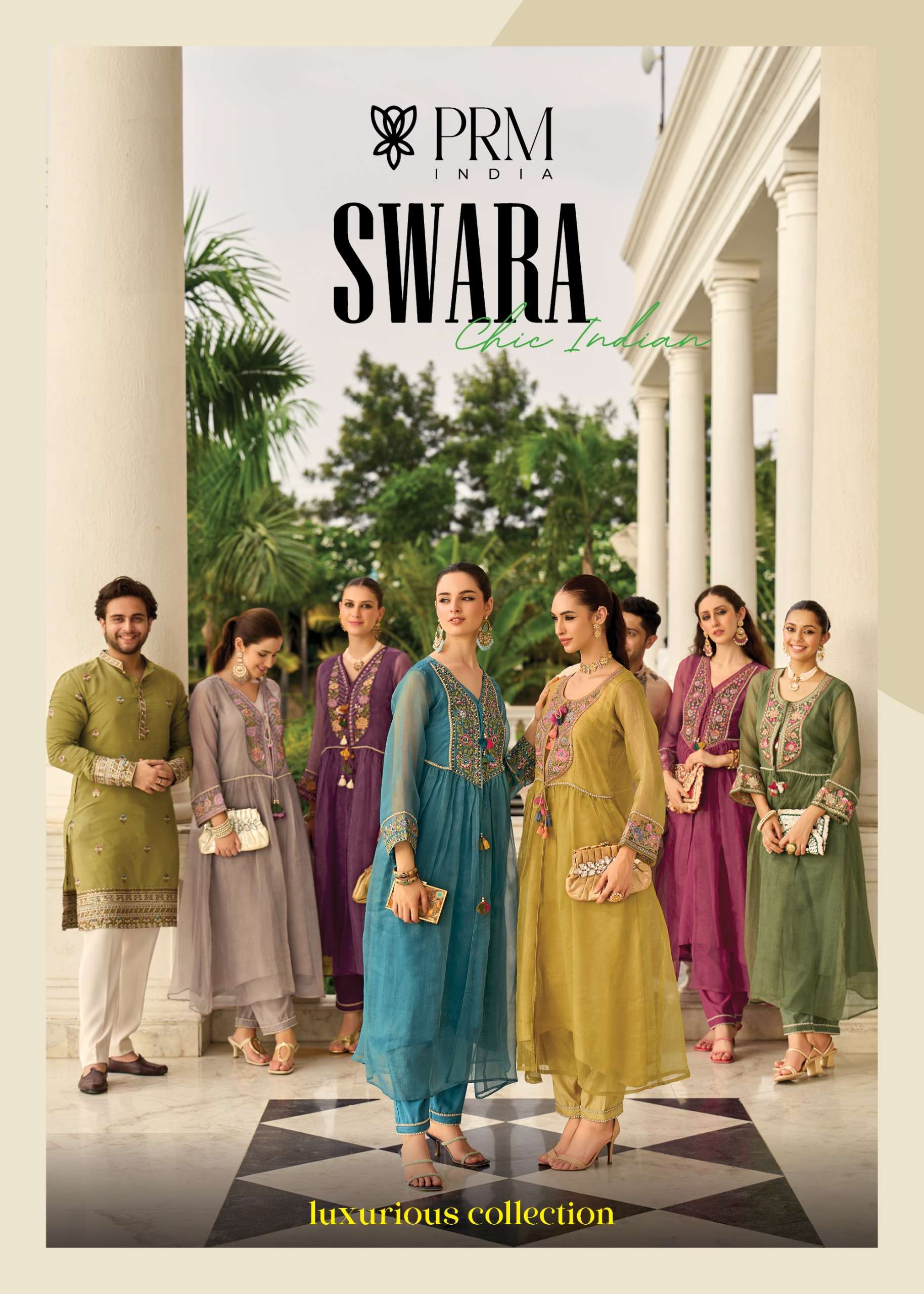 PRM INDIA SWARA ORGANZA BEAUTIFUL DESIGNER LOOK KURTI WITH PENT PAIR 