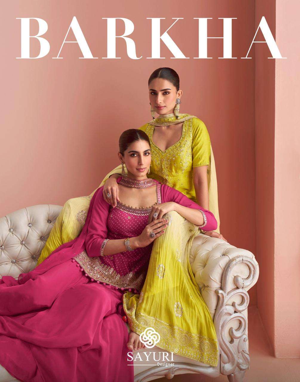 SAYURI DESIGNER BARKHA SILK HEAVY DESIGNER PARTY WEAR SHARARA SUIT