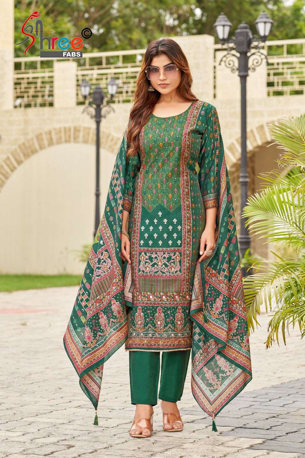 SHREE FABS KT 269 SILK DIGITAL PRINT WITH DESIGNER WORK PAKISTANI SUIT