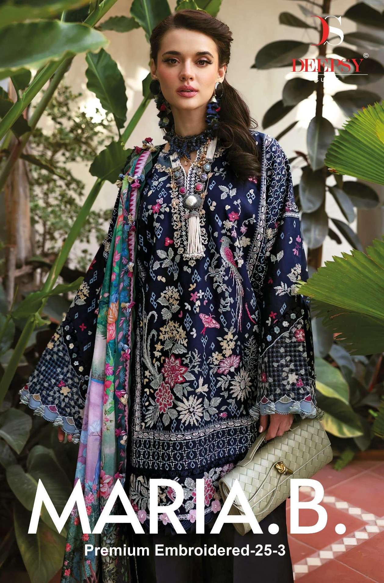 SHREE FABS MARIA B PREMIUM EMBROIDERED 25 VOL 3 COTTON DESIGNER WORK SUIT