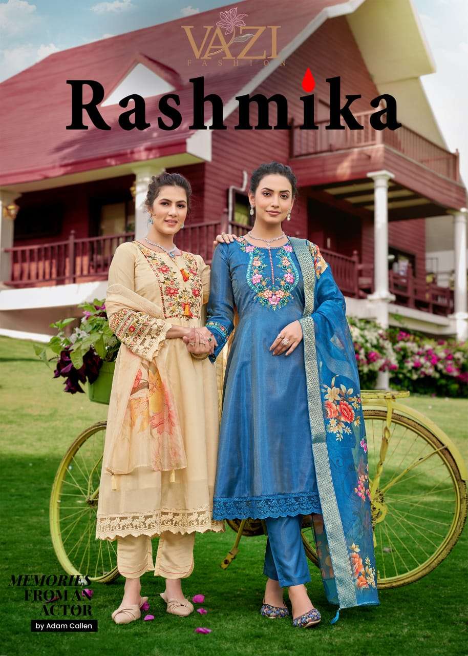  VAZI FASHION RASHMIKA VISCOSE BEAUTIFUL DESIGNER LOOK READY MADE SUIT