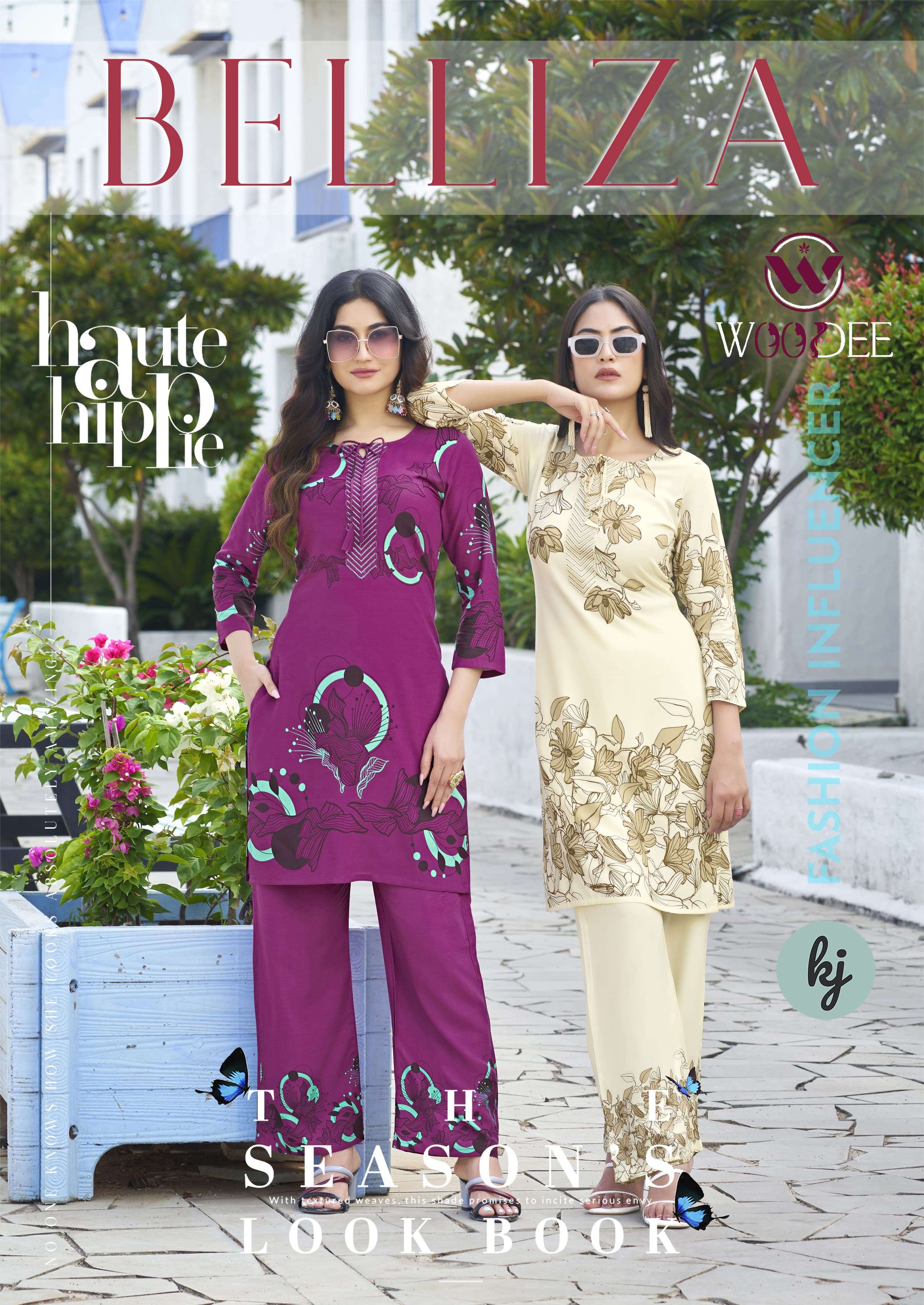 WOODEE BELLIZA RAYON PRINT FANCY KURTI WITH BOTTOM PAIR 