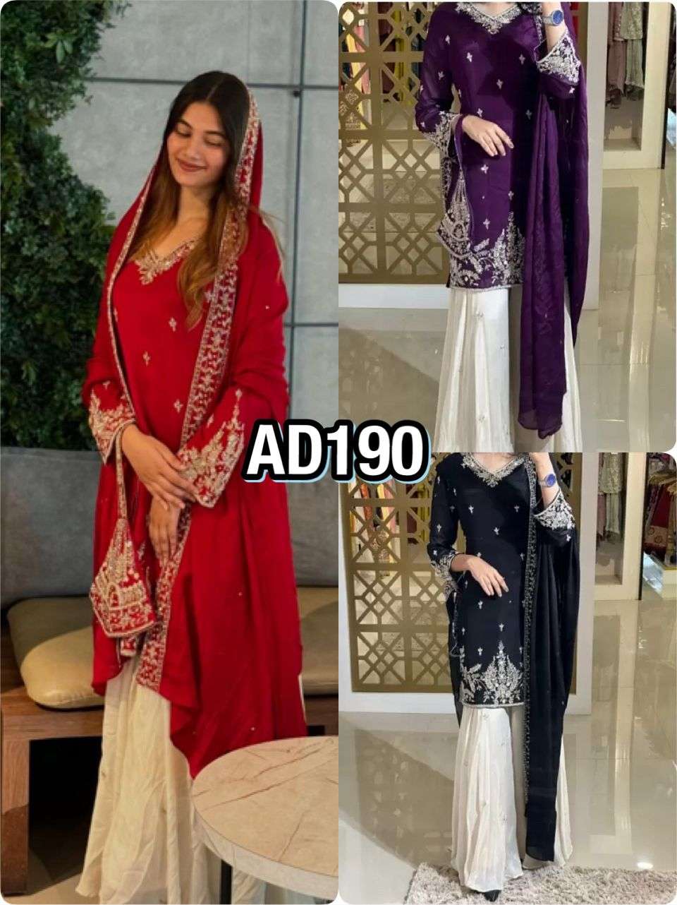 AD 190 SILK WITH HEAVY DESIGNER FESTIVE WEAR PARTY WEAR LADIES SUIT