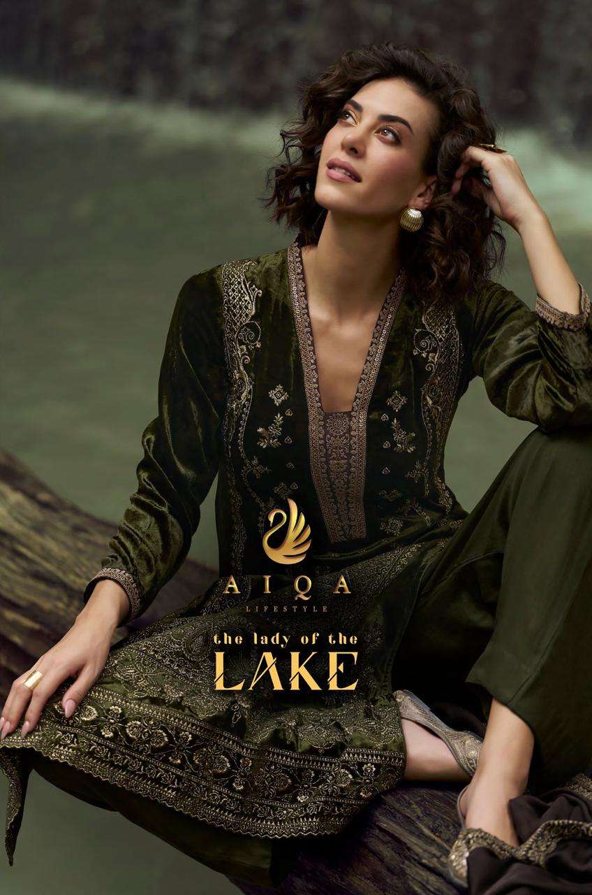 AIQA THE LADY OF THE LAKE VELVET HEAVY EMBROIDEREY DESIGNER SUIT
