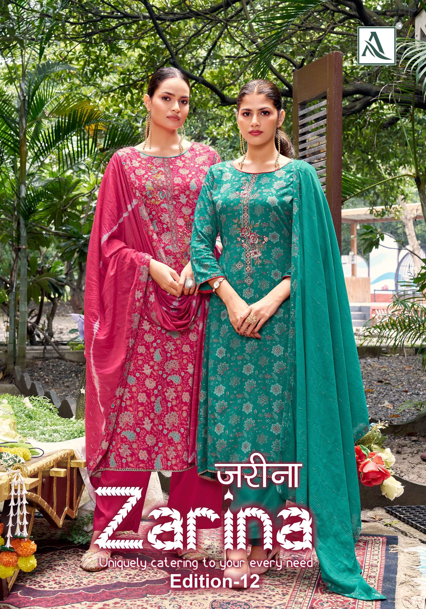 ALOK SUITS ROYAL ZARINA VOL 2 VISCOSE PRINT WITH FANCY EMBROIDERY WORK SUIT