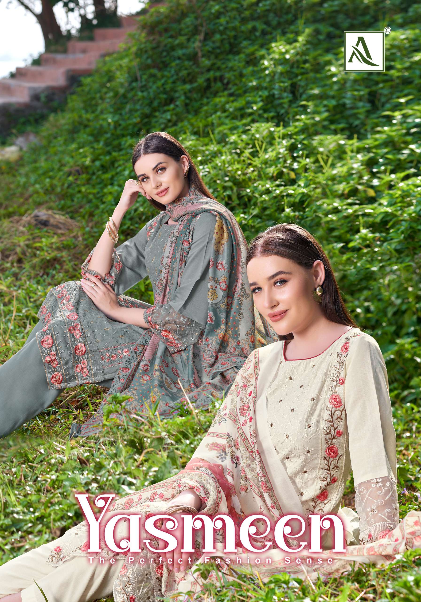 ALOK SUITS YASMEEN VISCOSE SILK FANCY EMBROIDERY WORK SUIT