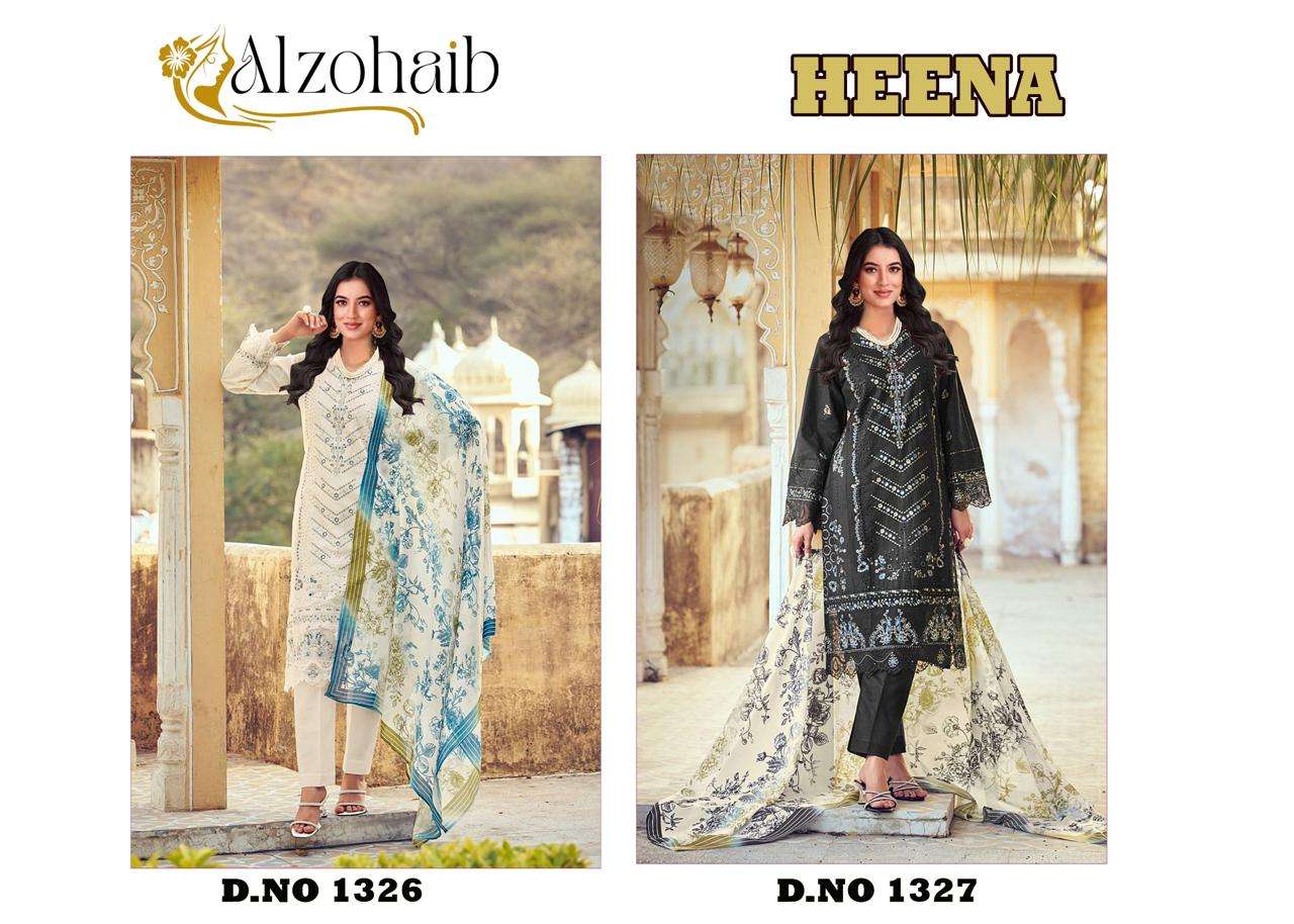 ALZOHAIB DESIGN NO - 1326-1327 COTTON PAKISTANI SALWAR SUIT 