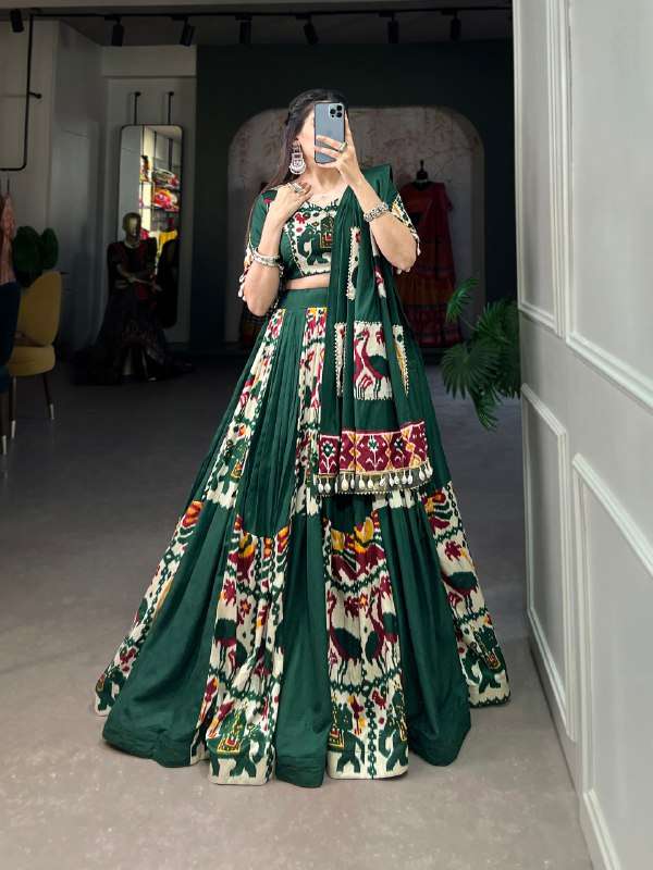 BANDHANI PALACE 1611 RAYON PRINTED SILK READYMADE LEHENGA CHOLI SET 