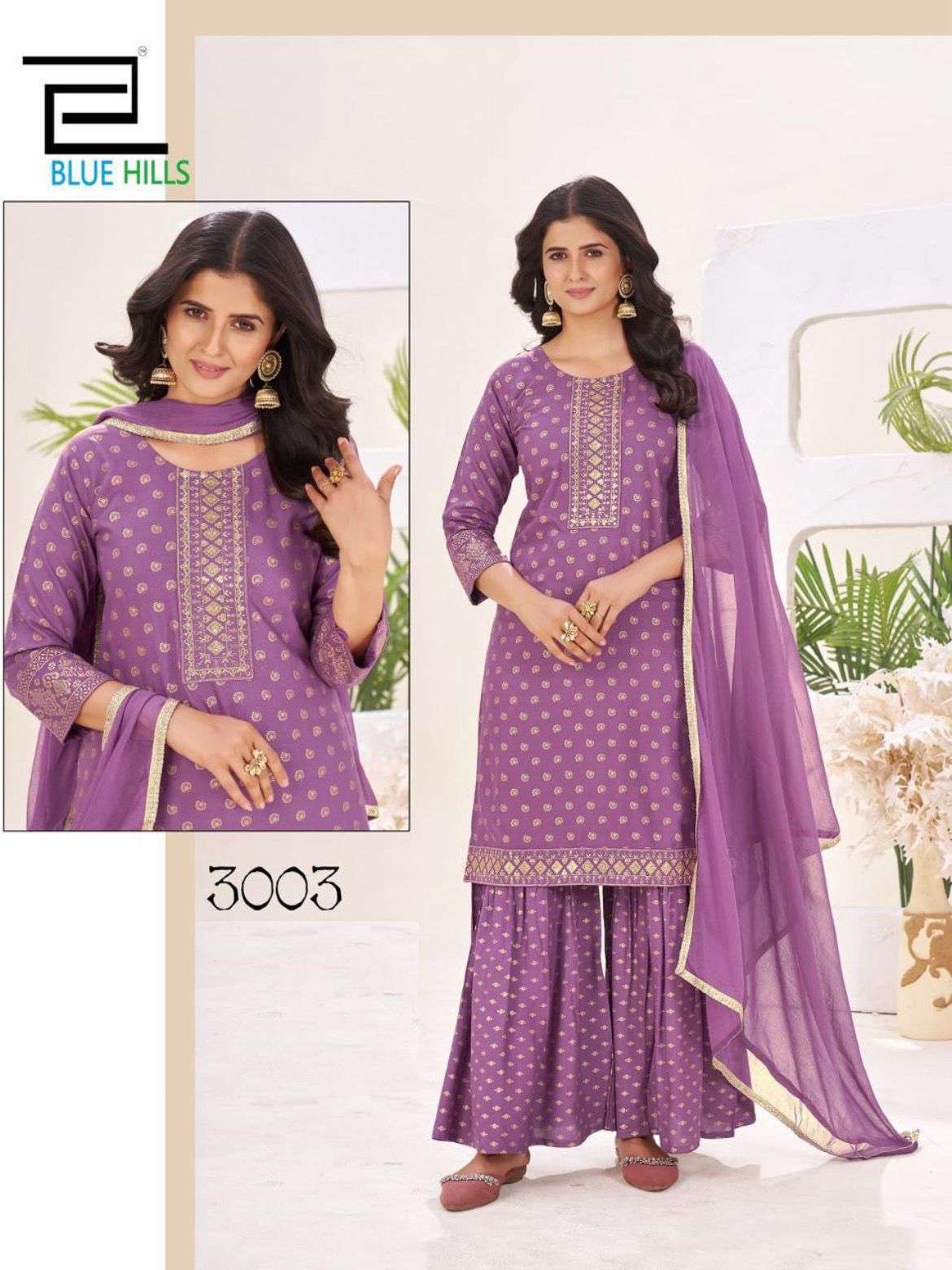 BLUE HILLS MUSKAAN RAYON ETHNIC WEAR LADIES READY MADE SHARARA SUIT