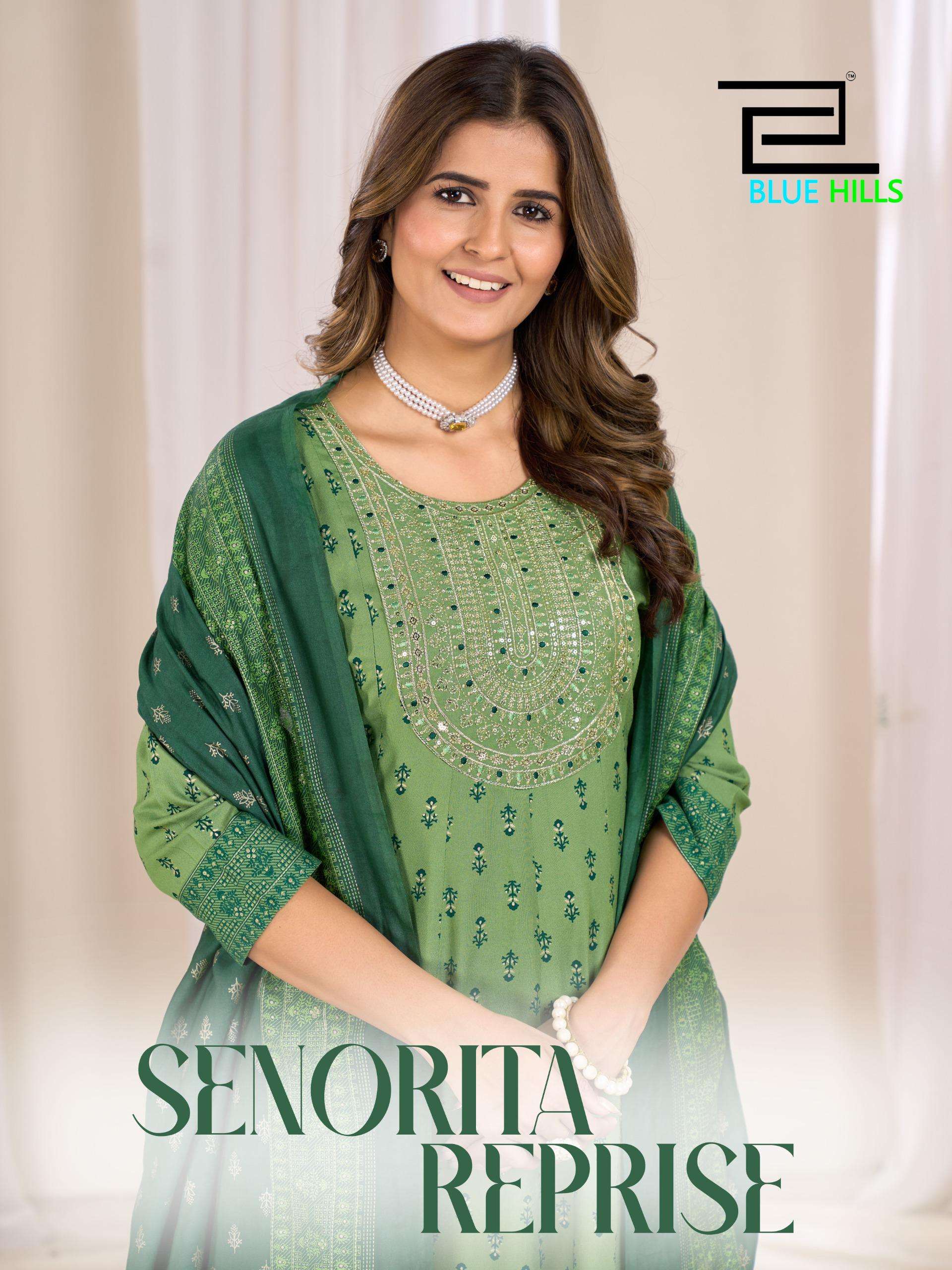 BLUE HILLS  SENORITA REPRISE RAYON ANARKALI GOWN WITH DUPATTA SET 