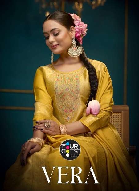 FOURDOTS VERA SILK JACQUARD DESIGNER WORK LADIES SUIT