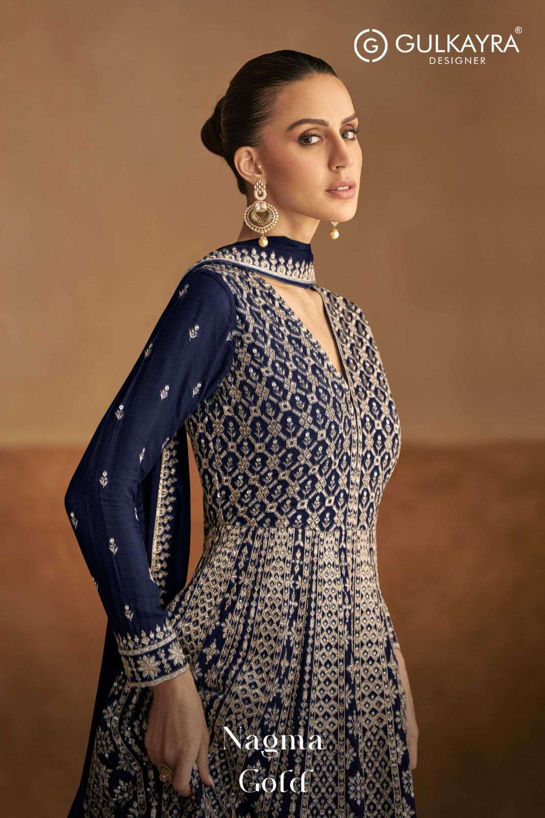GULKAYRA DESIGNER NAGMA GOLD HEAVY DESIGNER WEDDING WEAR LADIES SUIT