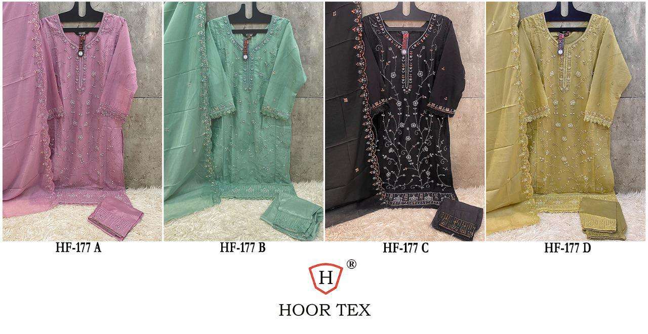 HOOR TEX DESIGN NO - HF 178 A-D STAR FOX GEORGETTE READYMADE PAKISTANI SUIT 