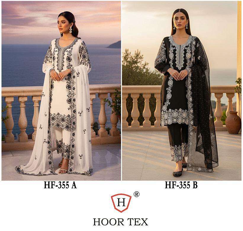 HOOR TEX DESIGN NO - HF 355 AB HEAVY GEORGETTE WITH ZARKHAN READYMADE PAKISTANI SUIT 