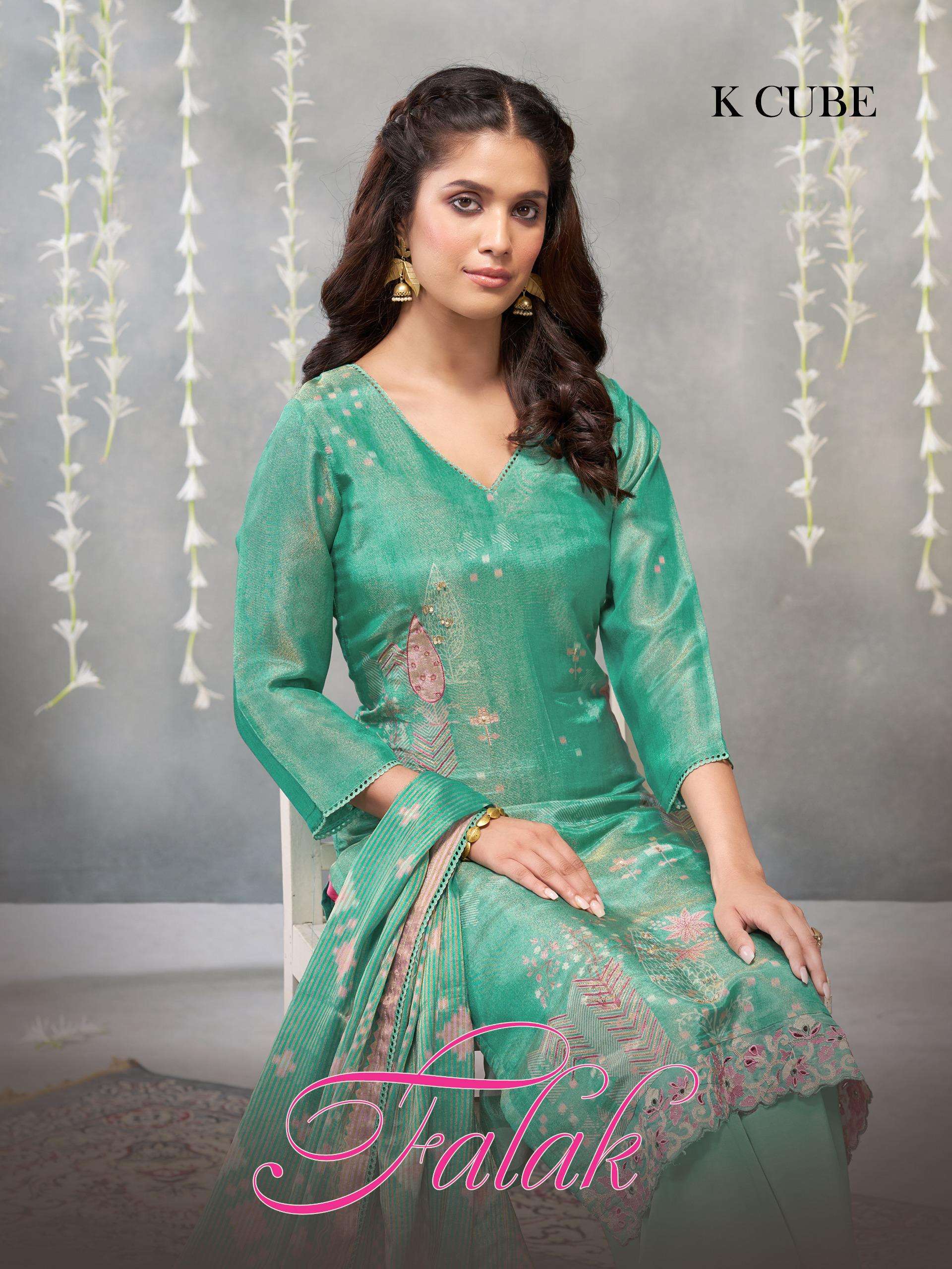 K CUBE FALAK ORGANZA DESIGNER WORK LADIES SUIT