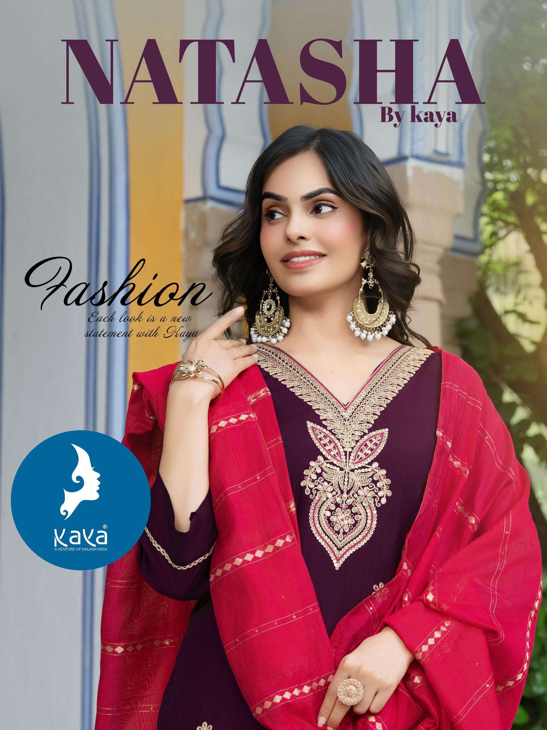  KAYA NATASHA SILK FANCY EMBROIDERY DESIGNER WORK READY MADE LADIES SUIT