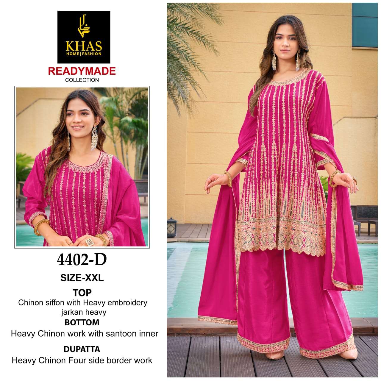KHAS FASHION D NO 4402 HEAVY EMBROIDERED DESIGNER PAKISTANI SUIT