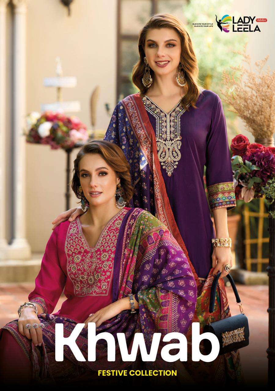 LADY LEELA KHWAB VISCOSE SILK EMBROIDERIES WORK LADIES READY MADE SUIT