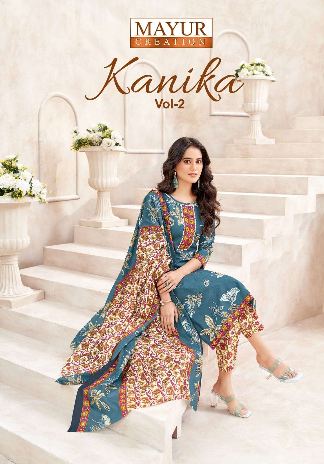MAYUR CREATION KANIKA VOL 2 COTTON PRINT LADIES KURTI BOTTOM AND DUPATTA SET 