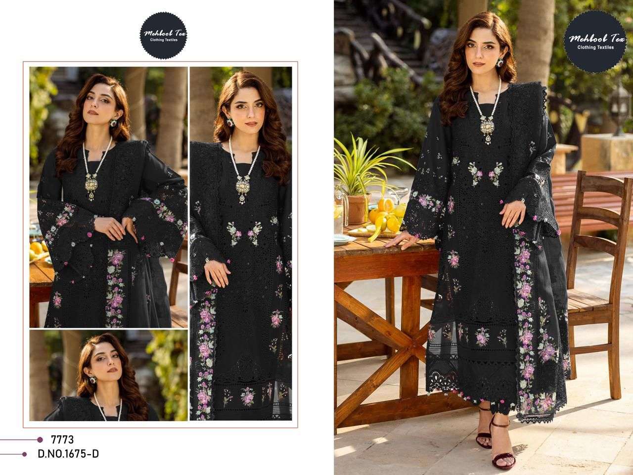 MEHBOOB TEX DESIGN NO - 1675 DE PURE COTTON HEAVY SELF EMBROIDERED PAKISTANI SALWAR SUIT