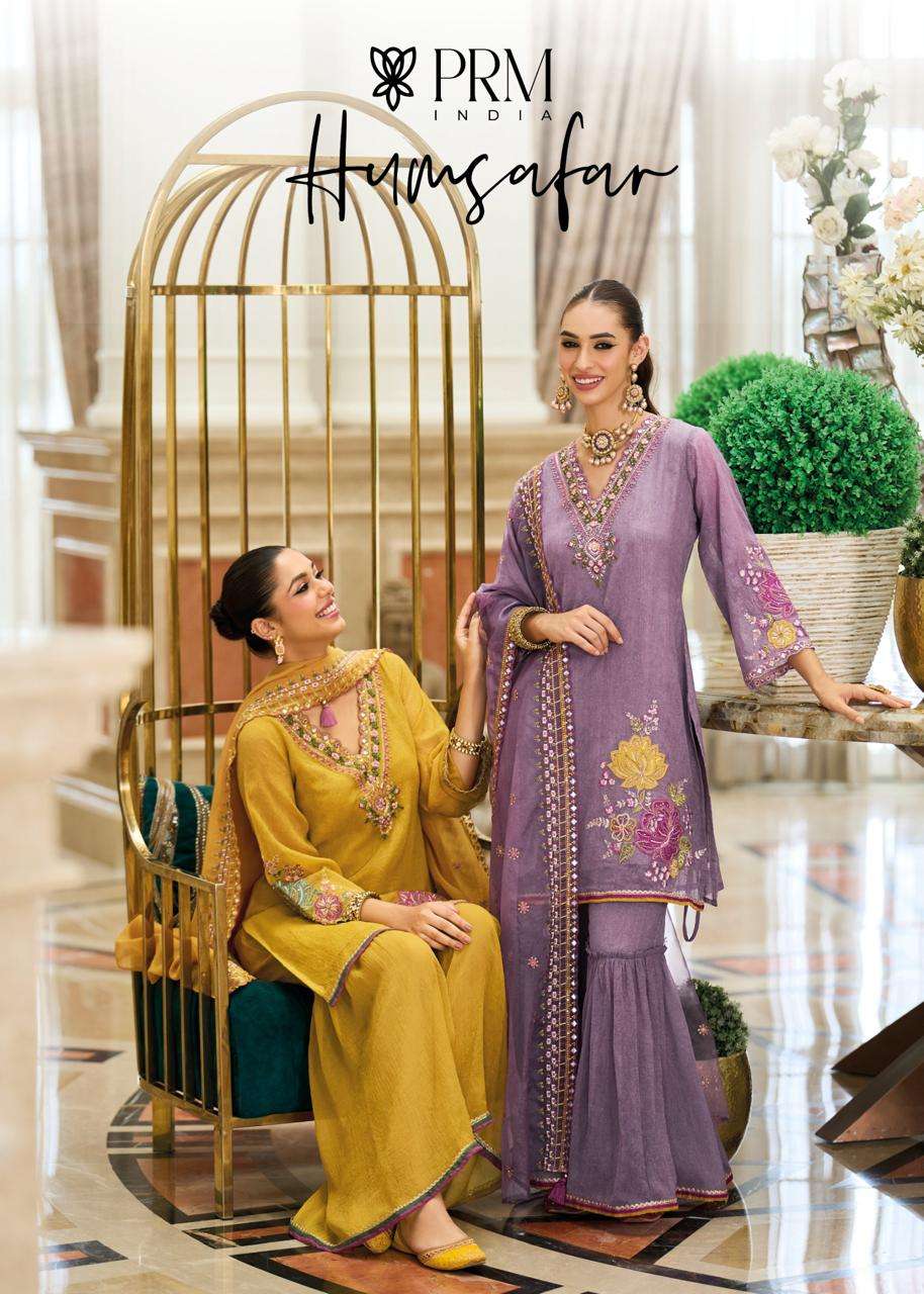 PRM INDIA HAMSAFAR ORGANZA EMBROIDERY DESIGNER READY MADE LADIES SUIT